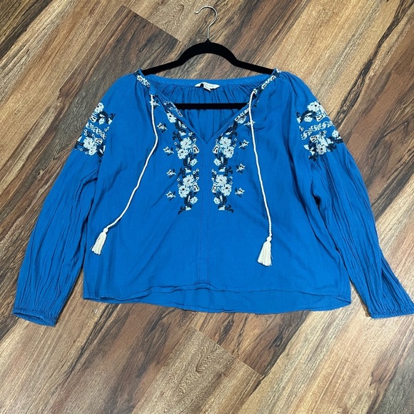 American Eagle Outfitters Blue Floral Blouse - Picture 2 of 4